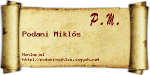 Podani Miklós névjegykártya